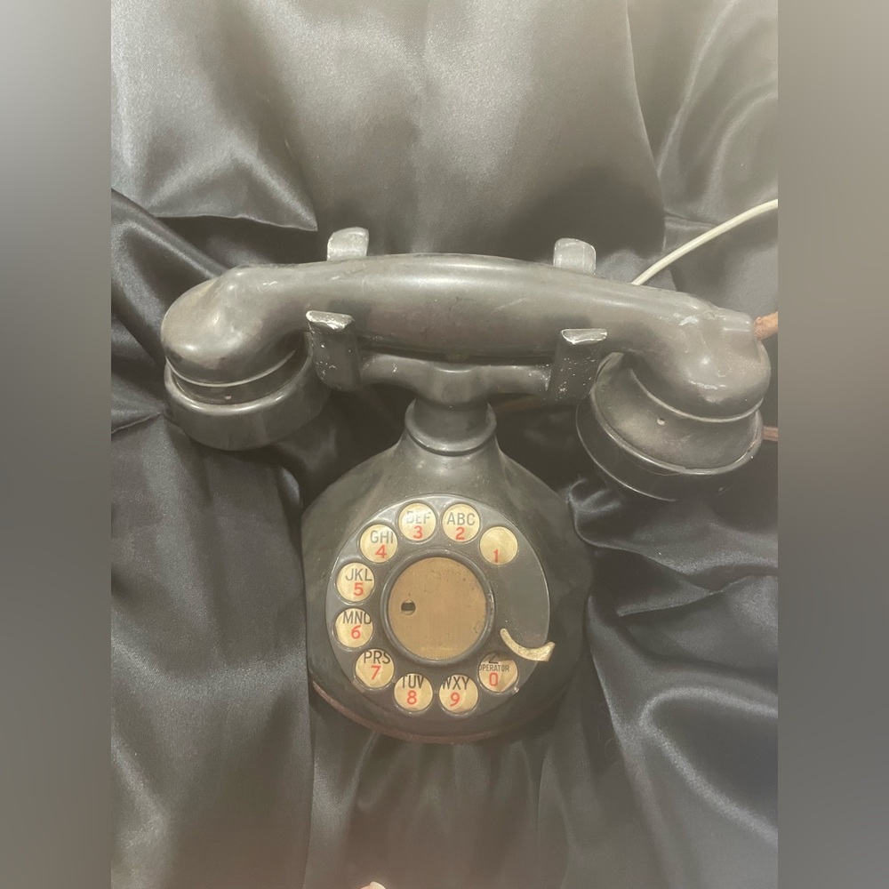 Antique Western Electric Black Rotary Desk Telephone E1 style